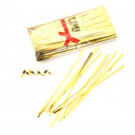 Twist tie for bags 10cm, 700 pcs, gold