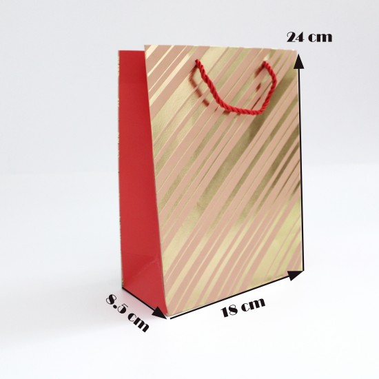 Papīra dāvanu maiss ar virves rokturiem 8,5*17,5*24cm, 1 gab