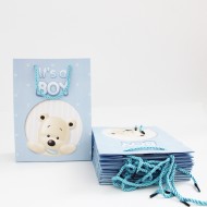 Подарочный пакет с веревочными ручками,BABY BOY,18*24*8,5cm, 12шт.,