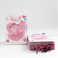 Dāvanu maiss ar virves rokturiem, BABY GIRL,18*24*8,5 cm, 12gab.