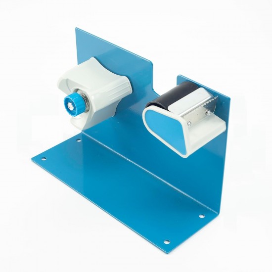 Dispenser, table holder for gluing adhesive tape. Holder for adhesive tape up to 50mm wide, with a knife for cutting the tape.
