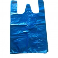 Shopping bags with handles, HDPE, 26*28+12cm, 100pcs, blue