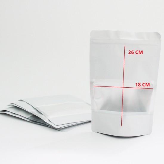 Пакет DOYPACK с застёжкой zip-lock 18*26+5см, серый, 10шт.