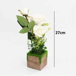 Mākslīgais zieds roze h27cm, "white"