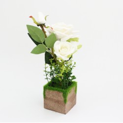 Mākslīgais zieds roze h27cm, "white"