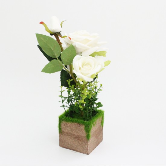 Mākslīgais zieds roze h27cm, "white"