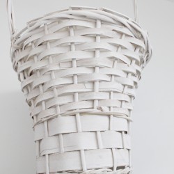 Basket with Handle, White, 25×H25/60 cm 1pcs