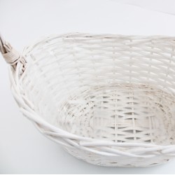 Balts pīts grozs ar rokturi, 1 gab.