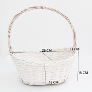 Balts pīts grozs ar rokturi, 1 gab.