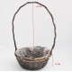Плетёная корзинка с ручкой, светло-серый, 24×H10/40 см