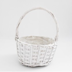 Pīts grozs ar rokturi, balts, 20×18×H11/28 cm., 1gab.