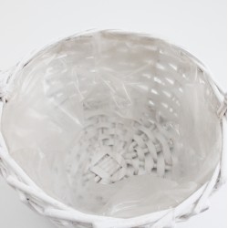 Pīts grozs ar rokturi, balts, 20×18×H11/28 cm., 1gab.