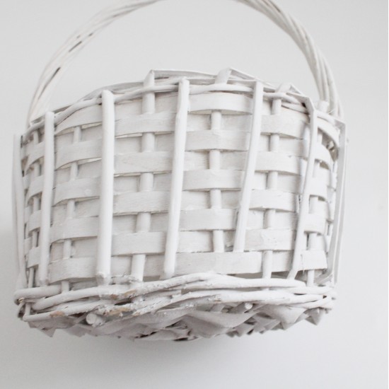 Pīts grozs ar rokturi, balts, 20×18×H11/28 cm., 1gab.