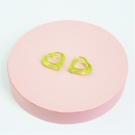 Beads heart 2.5*2.5cm ,2pcs