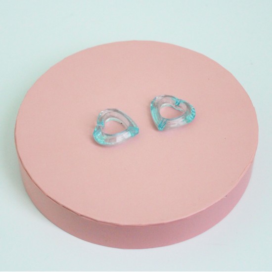 Beads heart 2.5*2.5cm ,2pcs
