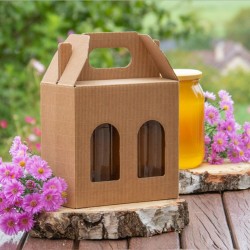 Corrugated box 184*95*173 mm with a window for jars, 1pcs
