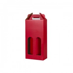 Box for two wine bottles 167*85*337mm, red