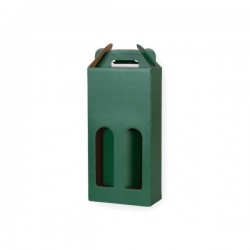 Box for two wine bottles 167*85*337mm, green
