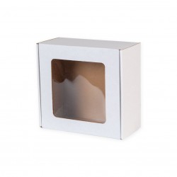 Boxes with window 200*200*100mm white FEFCO 0427
