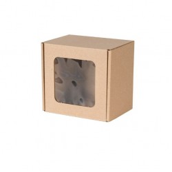 Boxes with window 130*130*100mm kraft FEFCO 0427