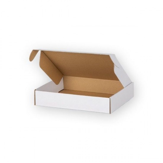 Картонная коробка 250x200x50мм, FEFCO 0427, Цвет Белый, 3-х слойный, Пакомат - размер S, + 10 шт.