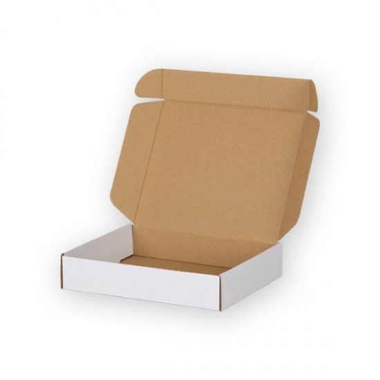 Cardboard box 250x200x50mm, FEFCO 0427, White color, 3-layer, parcel locker - size S, + 10pcs