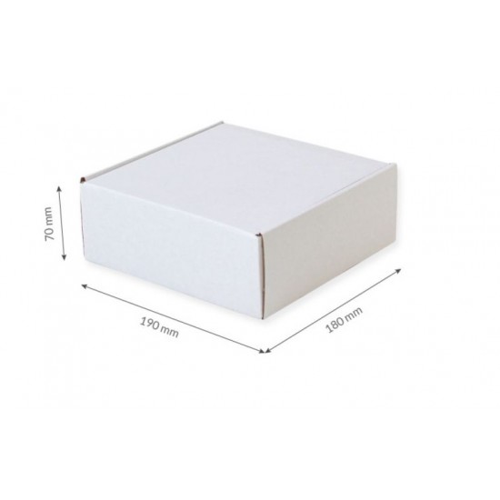 Картонная коробка  190x180x70мм, FEFCO 0427, цвет Белый, 3-х слойный, Пакомат - размер S, + 10шт.