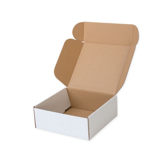 Картонная коробка  190x180x70мм, FEFCO 0427, цвет Белый, 3-х слойный, Пакомат - размер S, + 10шт.
