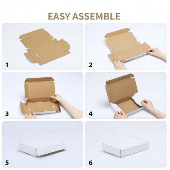 Cardboard box 190x180x70mm, FEFCO 0427, White color, 3-layer, parcel locker - size S, + 10pcs