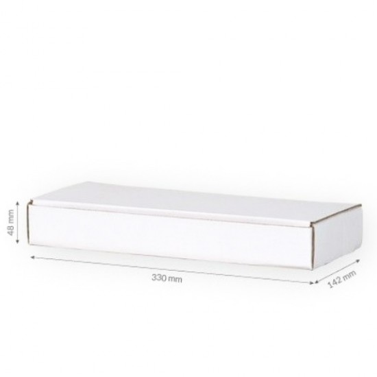 Kartona kaste 320x140x45mm, FEFCO 0421, 3 slāņu, pakomāts - S izmērs, + 10gab., balta krāsa