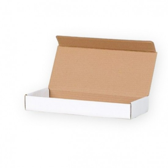 Kartona kaste 320x140x45mm, FEFCO 0421, 3 slāņu, pakomāts - S izmērs, + 10gab., balta krāsa