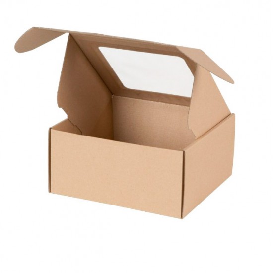 Kaste ar lodziņu 200x200x100 mm, FEFCO 0427, 3 slāņu, pakomāts - M izmērs, + 10 gab.