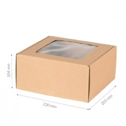 Kaste ar lodziņu 200x200x100 mm, FEFCO 0427, 3 slāņu, pakomāts - M izmērs, + 10 gab.