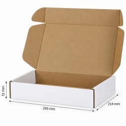 Kartona kaste FEFCO 0427, balta – 310×220×55 mm