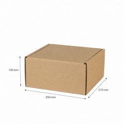 Kartona kaste FEFCO 0427, 250 × 215 × 120 mm, 3 slāņu, kraft, 10 gab.