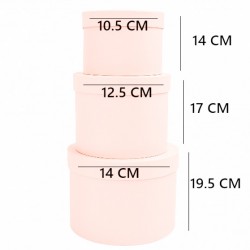 Flower boxes powder pink, set 3 pcs.