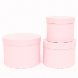 Flower boxes powder pink, set 3 pcs.