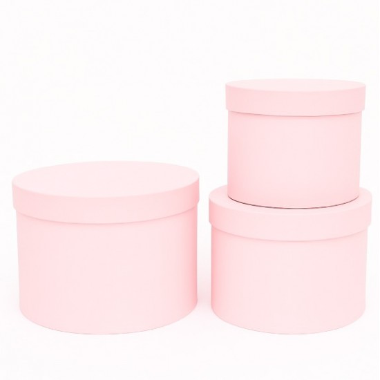 Flower boxes powder pink, set 3 pcs.