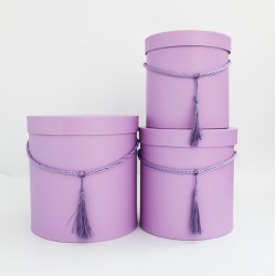 Ziedu kastes kompleks ar otiņu, lavandas krāsā ,3gab.