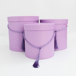 Ziedu kastes kompleks ar otiņu, lavandas krāsā ,3gab.