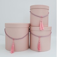 Ziedu kastes kompleks ar otiņu, pūder krāsa ,3gab.