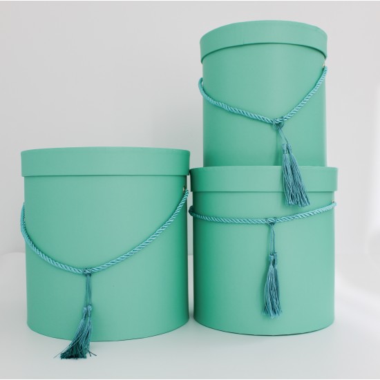 Ziedu kastes kompleks ar otiņu, tiffany krāsā ,3gab.