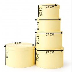 Round Flower Box Set Yellow (5 pcs.)