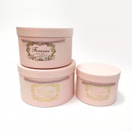Flower boxes FOREVER set 3pcs, pink