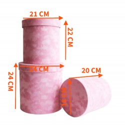 Samta ziedu kastes XL komplekts rozā, 3 gab.