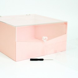 Dāvanu un ziedu kaste 11*23*23cm "pink"