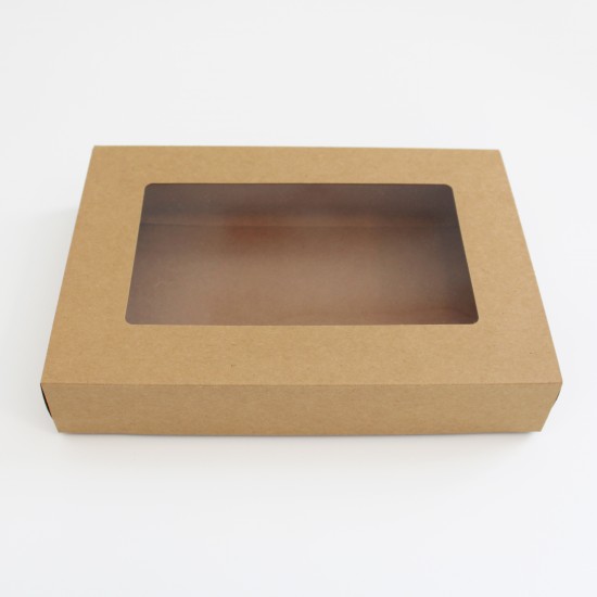 Kartona kastes ar logu 28*19.5*5cm, "kraft"12gab.