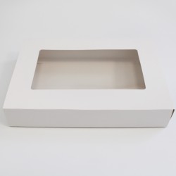 Kartona kastes ar logu 28*19.5*5cm, "white"12gab.