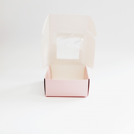 Kaste ar lodziņu 25*25*9cm, 10 gab. "light pink"
