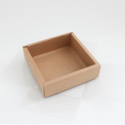 Складные коробки с прозрачной крышкой, kraft, 17 × 17 × 5 см, 12 шт.